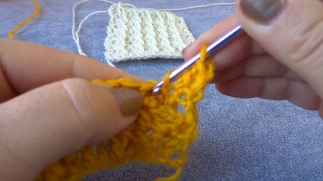 Объёмный узор крючком "Рельефные столбики" . смотреть онлайн