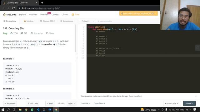 338. Counting Bits | Leetcode | Python смотреть онлайн