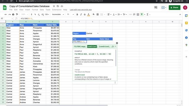 Filter Function to return multiple match results in Google Sheets смотреть онлайн