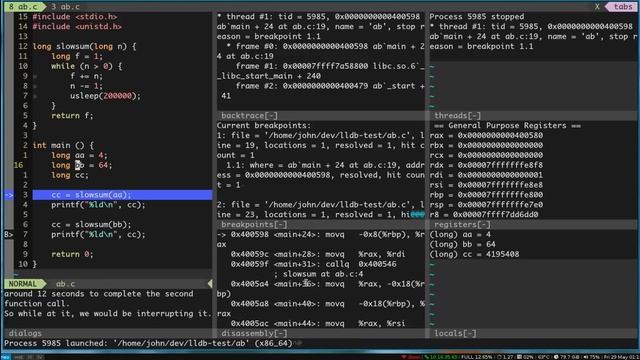 Non-blocking debugger integration in Vim смотреть онлайн
