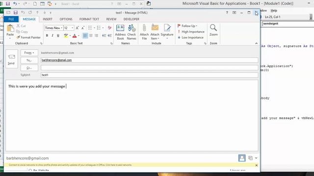 Outlook signature is added in a message created in Excel смотреть онлайн