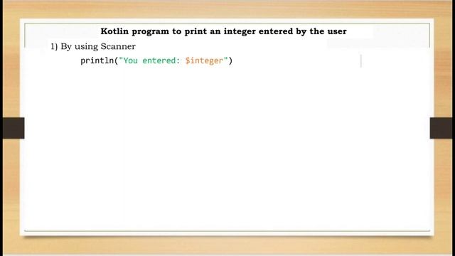 Kotlin Program to print number entered by the user | Kotlin Programming | SSCBE смотреть онлайн