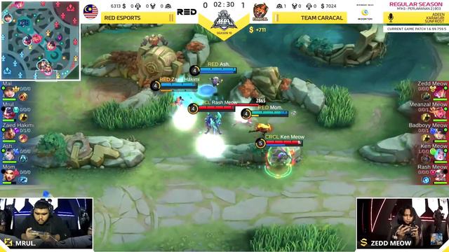 GAME 1= !! TEAM CARACAL VS RED ESPORTS MPL MY MUSIM 10 REGULAR SEASON / Game Mobile LBB смотреть онлайн
