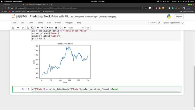 Tesla Stock Price Prediction with Python and  ML Beginner  ML Tutorial machinelearning