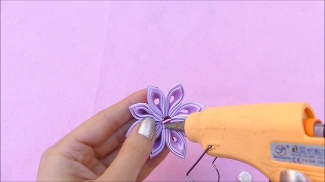 DIY Kanzashi Flower Hair Clip I How To Make Ribbon Flower I Kanzashi Flower Tutorial
