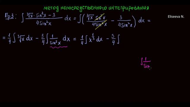 Интегралы 1.3 Метод непосредственного интегрирования. Часть 3 (720p)