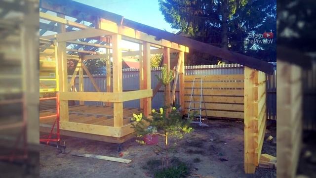 Фахверк беседка из дерева с навесом под мангал своими руками смотреть онлайн