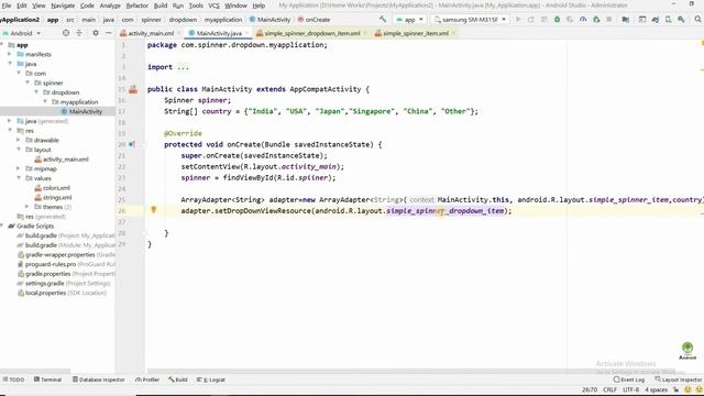 Spinner in android studio | Create dropdown list | DropDown Menu in android | #49 смотреть онлайн
