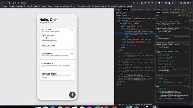 React task manager Part 7 Добавление верстки и функционала в React смотреть онлайн