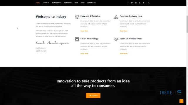 Induzy - Factory and Industrial WordPress Theme Hideki Willard смотреть онлайн