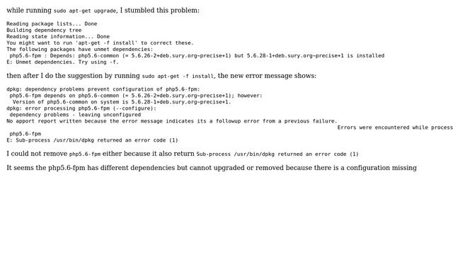 Cannot do php upgrade because dependencies error смотреть онлайн