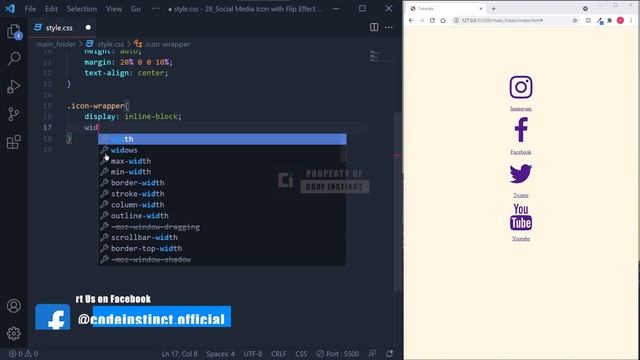 On Hover Flip Effect Social Media Icons using HTML and CSS смотреть онлайн