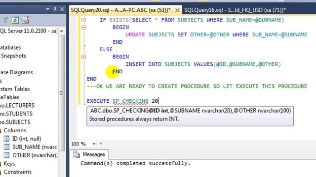 CHECKING IF EXISTS IN SQL SERVER смотреть онлайн