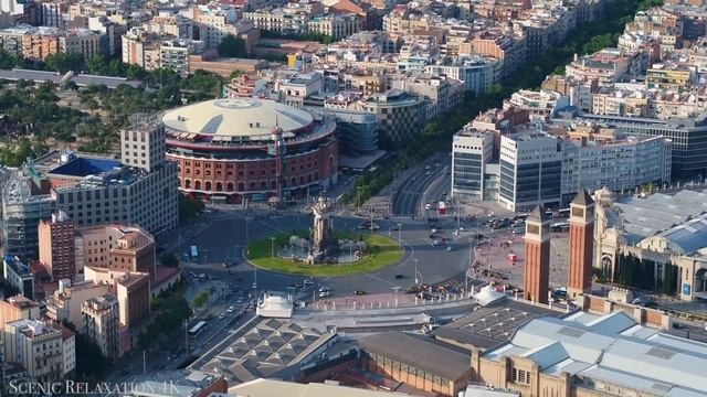 FLYING OVER BARCELONA (4K UHD) - Relaxing Music Along With Beautiful Nature Videos - 4K Videos HD смотреть онлайн