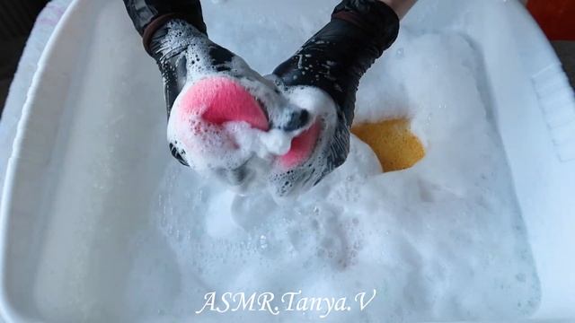 ASMR Comet Gel ✨ Satisfying Sponge Squeezing ? Mushy Soap + Plastic Sponges