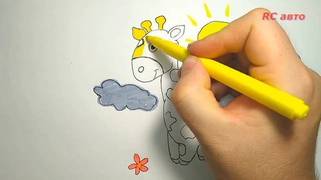 Как нарисовать жирафа / how to draw a giraffe / рисунки для срисовки смотреть онлайн