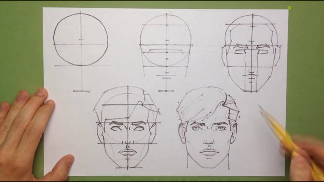 Как рисовать мужское лицо / How to draw male face смотреть онлайн