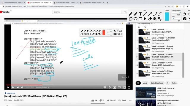 [Java] Leetcode 472. Concatenated Words [DP Distinct Ways 10] смотреть онлайн
