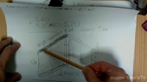 КАК РАССЧИТАТЬ МАТЕРИАЛ НА ДВУХСКАТНУЮ КРЫШУ.HOW TO CALCULATE MATERIAL ON THE DVUKHSKATNY ROOF.