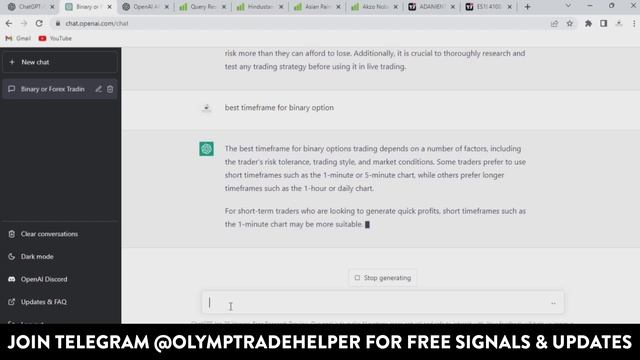 Asking #ChatGPT the best strategy for Binary Options Trading & More Trading Related Questions смотреть онлайн