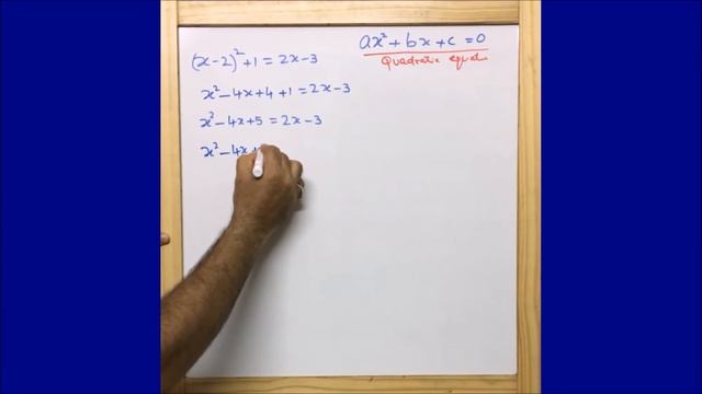 Check whether the following is a quadratic equation: (x – 2)^2 + 1 = 2x – 3 смотреть онлайн