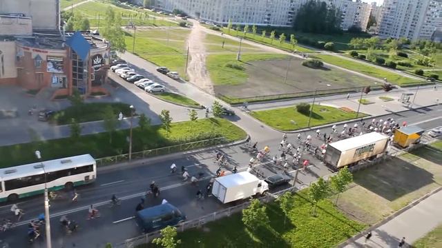 Велопробег по Колпино, вид из окна на Веры Слуцкой смотреть онлайн