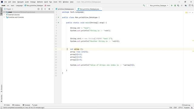 Non- Primitive Datatype in Java | Java Tutorials in Hindi | Java Datatypes | Tech Language смотреть онлайн