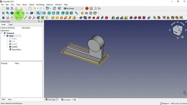 FreeCAD 0.20: using the basics of Sketch and PartDesign workbench to draw simple solid смотреть онлайн