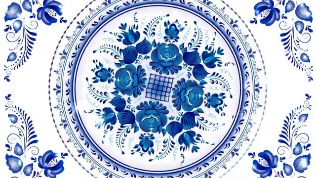 Футаж Орнамент Гжель смотреть онлайн