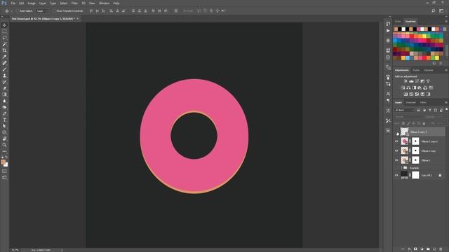 Photoshop Tutorial - Flat Donut Illustration смотреть онлайн