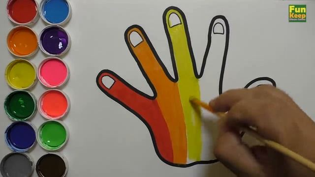 Dibuja Y Colorea Mano De Arco Iris - Dibujos Para Niños - Learn Colors / FunKeep