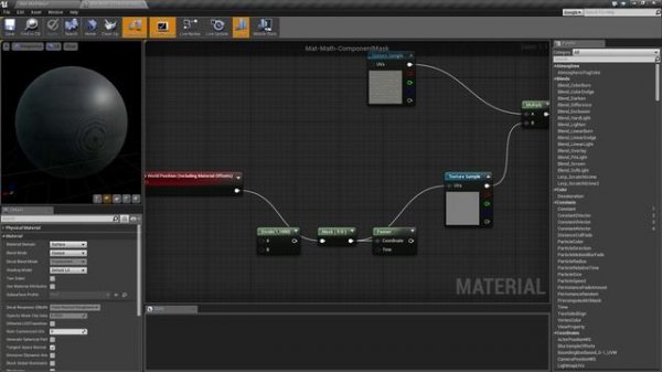 Material - Component Mask in Unreal Engine 4.