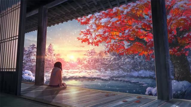 Anime Winter Snow Scenery Animated Wallpaper смотреть онлайн