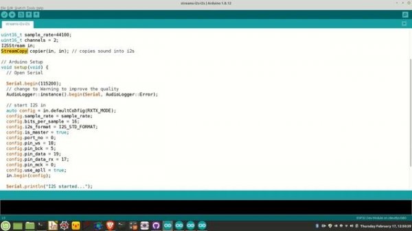 ESP32 Arduino with arduino audio tools