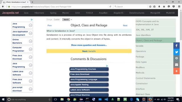 What is Serialization in Java?
| javapedia.net смотреть онлайн