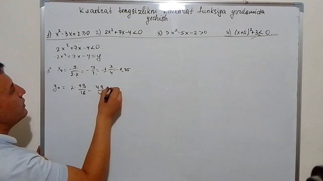 9-sinf. Algebra. 7-dars. Kvadrat Tengsizlikni Kvadrat Funksiya Grafigi Yordamida Yechish