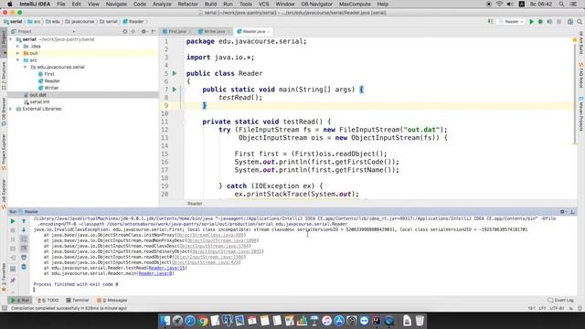 Выпуск 8. Использование serialVersionUID. смотреть онлайн