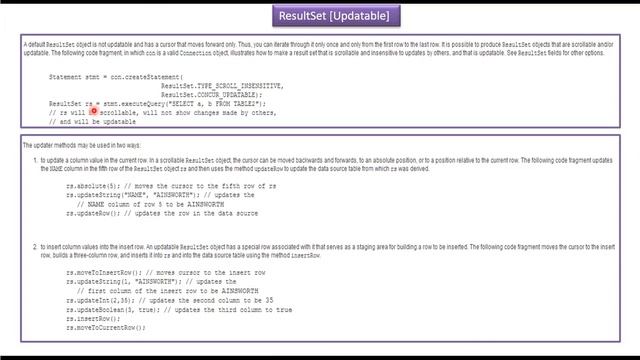 What is JDBC Updatable ResultSet? | JDBC смотреть онлайн