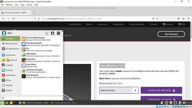 Install CircuitPython 7.2.0 on ESP32-S3 (ESP32-S3-DevKitC-1), using esptool v3.2 on Linux Mint смотреть онлайн