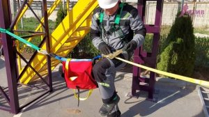 Работа на высоте с применением горизонтальной анкерной линии (троса)