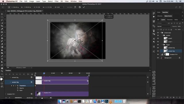 Photoshop Animation - Create Smoke Animation From Still Photo смотреть онлайн