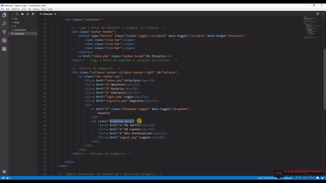 Sistema de Registro y Login con PHP y MySQL - 6/41 - Cabezera (Menu Desplegable) смотреть онлайн