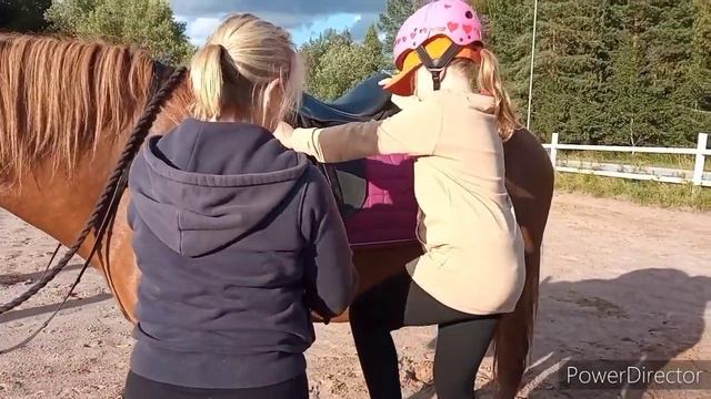 Паула учиться кататься на лошадях. Вязание. #осенний_доброфон