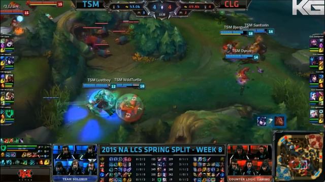 TSM vs CLG HIGHLIGHTS - Week 8 LoL NA LCS S5 Spring 2015 - Team Solomid vs Counter Logic Gaming W8D смотреть онлайн