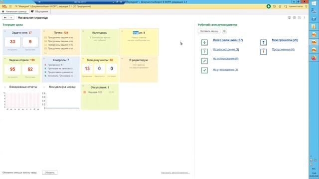 Проекты и совместная работа в 1С:Документооборот