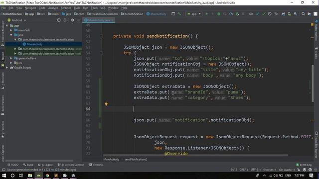 Firebase Push Notifications | Send Extra Data with Notification | Part 3 смотреть онлайн