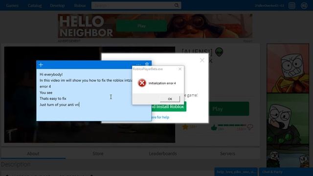 How to fix the roblox initialization error 4 смотреть онлайн