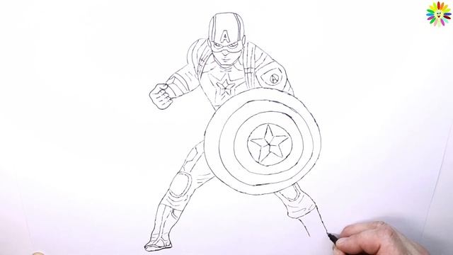 How to draw Captain America / Marvel Avengers / смотреть онлайн