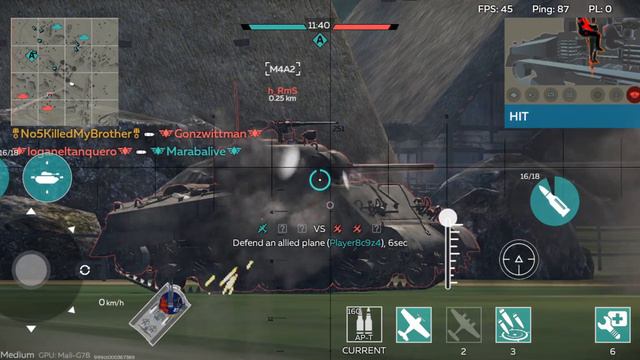 M-19A1 (AA) gameplay (Platoon M-4A2) - War Thunder Mobile (100 sub special) смотреть онлайн