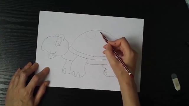 Урок рисования - черепаха. How to Draw a Cartoon Turtle. смотреть онлайн